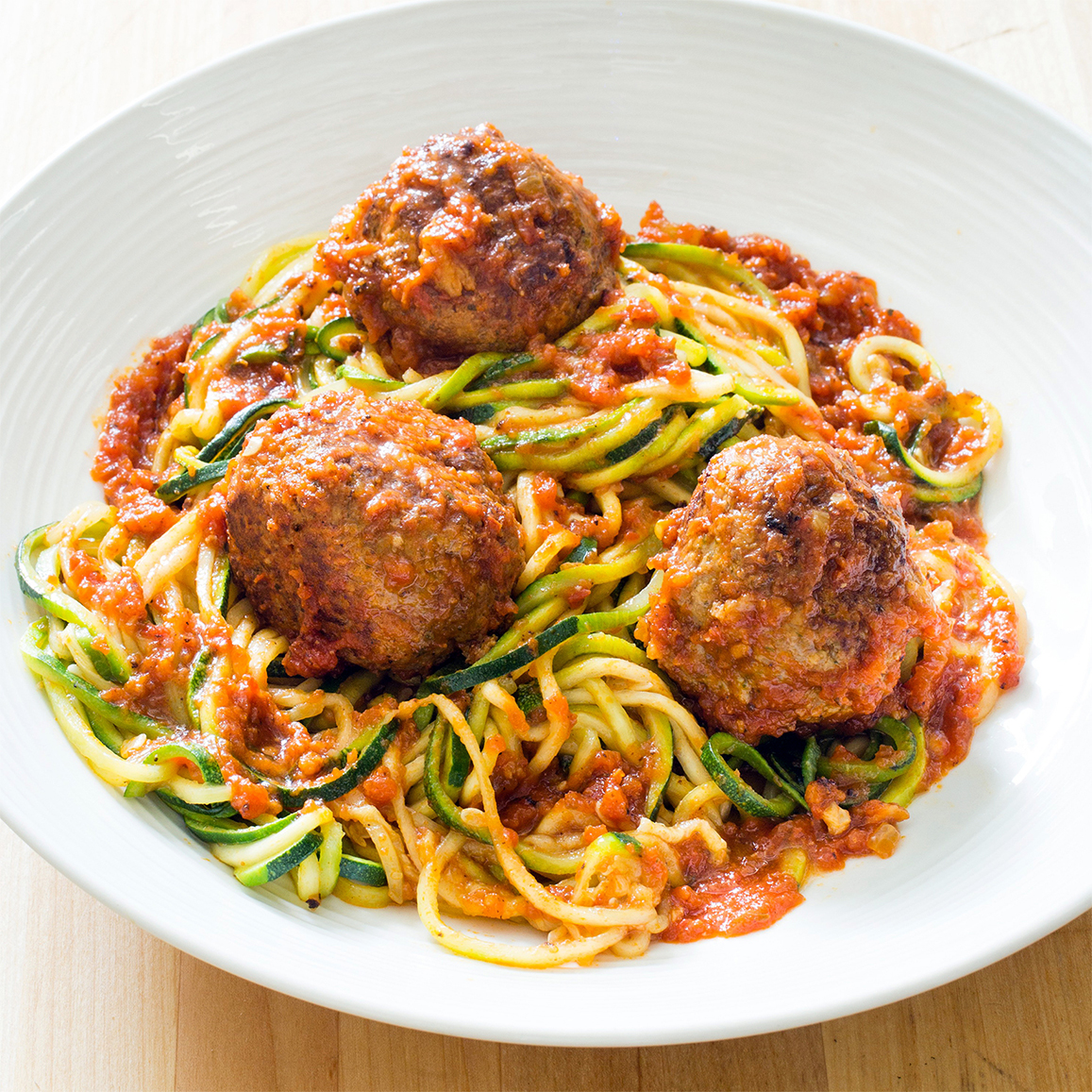 Zucchini Noodles with Meatballs and Tomato Sauce Wholesome Kids