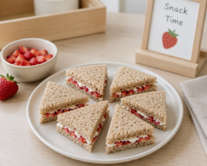Strawberry cheese sandwiches