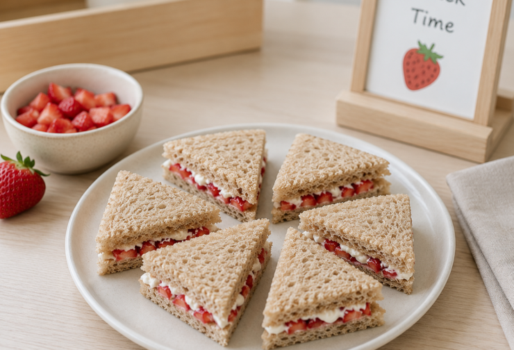 Strawberry cheese sandwiches