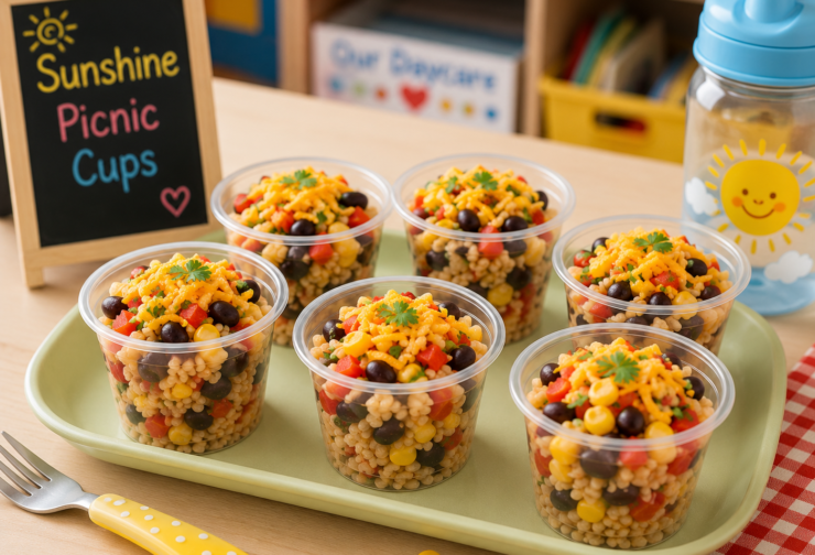 Sunshine Picnic Cups featuring sweet corn